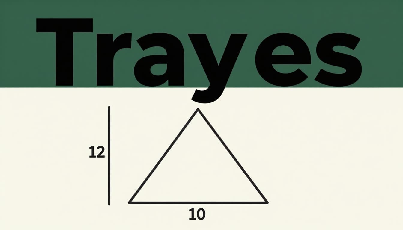 Simple isosceles triangle diagram featuring a 10 cm base, 12 cm perpendicular height, and 13 cm sides, with perimeter outline and shaded area under a bold 'Triangles' headline on a muted dark-green band.